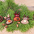Set of Three Brown and Red Felt Reindeer Ornaments 'Reindeer Party'