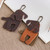Set of Two Dog-Themed Leather Keychains in Brown Hues 'Chocolate Canines'