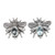 Sterling Silver Bee Button Earrings with Blue Topaz Jewels 'Bee Loyal'