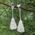 Modern Sterling Silver Dangle Earrings with Amethyst Gems 'Nest of Wisdom'