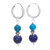 Silver Lapis Lazuli  Reconstituted Turquoise Hoop Earrings 'Fab Duo'