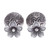 Floral Traditional Silver Button Earrings from Thailand 'Thailand's Blossom'