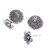 Floral Traditional Silver Button Earrings from Thailand 'Thailand's Blossom'
