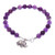 Handmade Amethyst Beaded Bracelet with Elephant Charm 'Wise Grace'