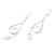 Sterling Silver and Cultured Pearl Dangle Earrings 'Wave Melody in White'