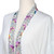 Embroidered White Rayon Robe 'White Lilies'