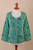 Green Floral Cotton Cardigan 'Jade Garden'