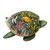 Hand-Painted Crocodile Wood Turtle Jewelry Box 'Forest Turtle'