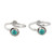 Indian Sterling Silver Toe Rings Pair 'Gemstone Spiral in Turquoise'