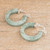 Light Green Jade Hoop Earrings 'Conexion in Light Green'