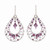 Double Drop Dangle Earrings With Purple Crystal Beads 'Purple Drop Sparkle'