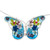 Sterling Silver and Dried Flower Blue Butterfly Necklace 'Blue Mexican Butterfly'