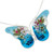 Sterling Silver and Dried Flower Blue Butterfly Necklace 'Blue Mexican Butterfly'