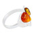 Sterling Silver Cocktail Ring with Heart Shape and Amber 'Heart Team'