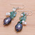 Quartz and Cultured Pearl Cluster Earrings 'Arctic Pearl'