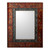 Red Reverse Painted Glass Framed Wall Mirror from Peru 'Russet Peruvian Elegance'