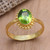 Oval Peridot Cocktail Ring in 18K Gold Plating 'Spring Brilliance'