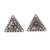 Triangular Garnet Stud Earrings 'A-cute Style'