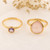 Handmade Gold-Plated Gemstone Stacking Rings Pair 'Reminder of You'