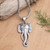 Men's Garnet Pendant Necklace with Elephant Motif 'Runs Wild in Red'