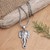 Men's Garnet Pendant Necklace with Elephant Motif 'Runs Wild in Red'