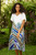 Artisan Crafted Batik Cotton A-Line Dress 'Windy Blue'