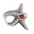 Garnet Sterling Silver Starfish Cocktail Ring from Bali 'Red Starfish'