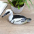 Hand-Painted Suar Wood Duck Statuette 'White Smew'