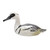 Hand-Painted Suar Wood Duck Statuette 'White Smew'