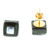 Black Fused Glass Mosaic Stud Earrings Handmade in Mexico 'Black Dichroic'