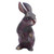 Rabbit Wood Figurine Hand-carved  Hand-painted in Indonesia 'Curious Bunny'