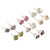 Set of 7 Gemstone Stud Earrings Crafted in India 'Yoga Delight'