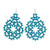 Turquoise Hand-Tatted Dangle Earrings with Glass Beads 'Turquoise Enchantment'