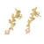 18k Gold-Plated Dangle Earrings with Olive Leaves and Pearls 'Pearly Victory'