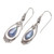 18k Gold-Accented Dangle Earrings with Blue Pearls 'Blue Victoriana'