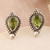 Sterling Silver Button Earrings with Faceted Peridot Stones 'Fortune Drops'
