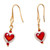 14k Gold-Plated Dangle Earrings with Heart-Shaped Howlite 'Creative Love'