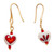 14k Gold-Plated Dangle Earrings with Heart-Shaped Howlite 'Creative Love'