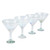 Set of 4 White Handblown Martini Glasses from Mexico 'White Soire'