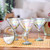 Set of 4 Clear Handblown Martini Glasses from Mexico 'Ethereal Glamour'