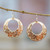 Silver-Accented Copper Dangle Earrings with Floral Details 'Blooming Auras'