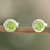 Polished Sterling Silver Peridot Stud Earrings from India 'Green Night'