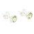 Polished Sterling Silver Peridot Stud Earrings from India 'Green Night'