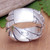 Traditional Balinese Sterling Silver Band Ring 'Swirling Jungle'