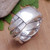 Traditional Balinese Sterling Silver Band Ring 'Swirling Jungle'