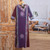Handmade Batik Rayon Maxi Dress with Traditional Details 'Vintage Magenta Batik'