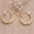 18k Gold-Plated Brass Hoop Earrings with Hammered Finish 'Celestial Twists'