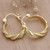 18k Gold-Plated Brass Hoop Earrings with Hammered Finish 'Celestial Twists'
