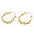 18k Gold-Plated Brass Hoop Earrings with Hammered Finish 'Celestial Twists'
