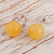 Sterling Silver Stud Earrings with Calcite Stone from Peru 'Sparkling Sun'